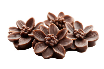 Isolated chocolate flower group