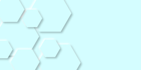 Abstract blue geometric modern hexagon background Neomorphs design. Geometric 3d texture illustration. hexagon concept design abstract technology background. paper texture and business ,card, flyer.