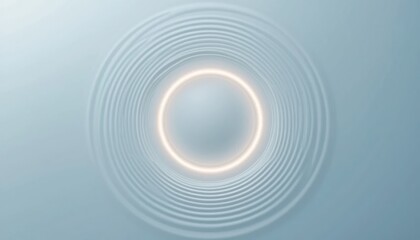 Circles of light emitting waves digital space abstract art tranquil environment aerial view modern concept for innovation