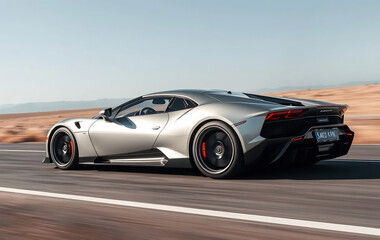 Obraz premium A Dynamic Sports Car Speeding Down an Open Road