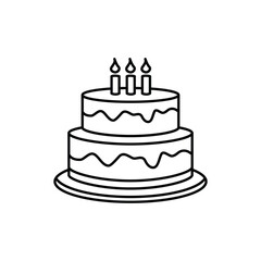 birthday cake icon, flat, design, vector, illustrations, education, style, trendy, collections