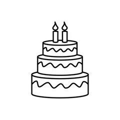 birthday cake icon, flat, design, vector, illustrations, education, style, trendy, collections