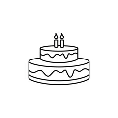 birthday cake icon, flat, design, vector, illustrations, education, style, trendy, collections