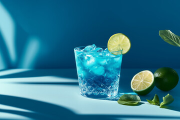cocktail with lime and ice