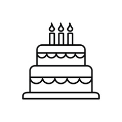birthday cake icon, flat, design, vector, illustrations, education, style, trendy, collections