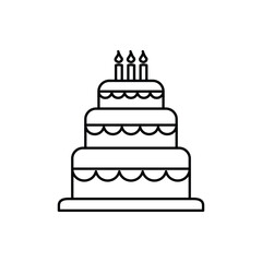 birthday cake icon, flat, design, vector, illustrations, education, style, trendy, collections