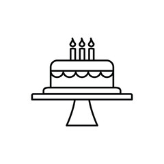 birthday cake icon, flat, design, vector, illustrations, education, style, trendy, collections