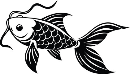 koi fish on a white background