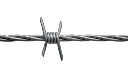 barbed wire isolated on white