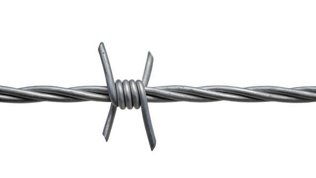barbed wire isolated on white