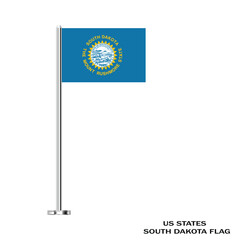 Flag of South Dakota, South Dakota Flag, USA state South Dakota Flag vector Illustration, USA, 