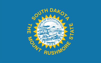 Flag of South Dakota, South Dakota Flag, USA state South Dakota Flag vector Illustration, USA, 