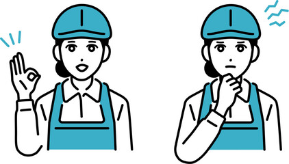 カフェ・飲食店　エプロン姿の店員