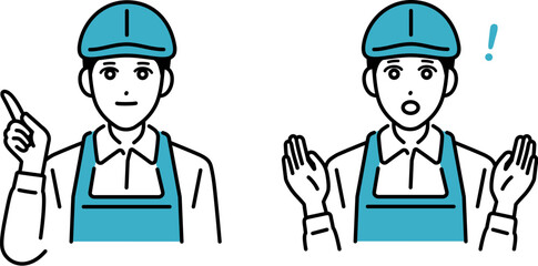 Obraz premium カフェ・飲食店 エプロン姿の店員