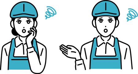 カフェ・飲食店　エプロン姿の店員