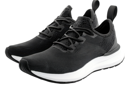 Isolated Black Athletic Shoes