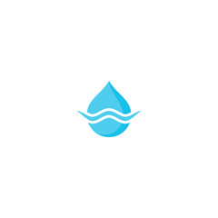 A modern and minimalistic water droplet logo featuring layered wave patterns in varying shades of blue. The design symbolizes purity, freshness, and sustainability, making it ideal for businesses rela