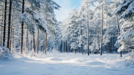 Obraz premium forest winter blast