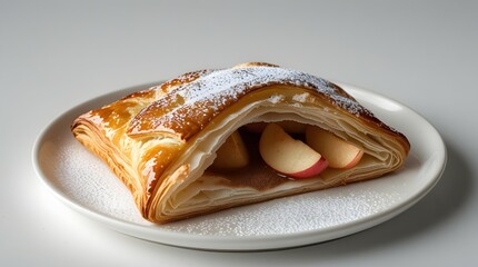 Delicious Apple Puff Pastry Dessert with Powdered Sugar