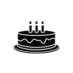 birthday cake icon, flat, design, vector, illustrations, education, style, trendy, collections