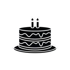 birthday cake icon, flat, design, vector, illustrations, education, style, trendy, collections