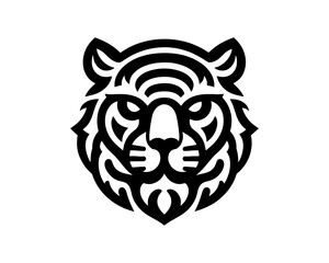 Obraz premium Minimal Tiger Silhouette in Monochrome