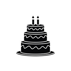 birthday cake icon, flat, design, vector, illustrations, education, style, trendy, collections