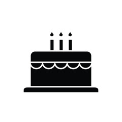 birthday cake icon, flat, design, vector, illustrations, education, style, trendy, collections
