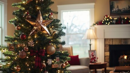 Sparkling Star Topper on Fir