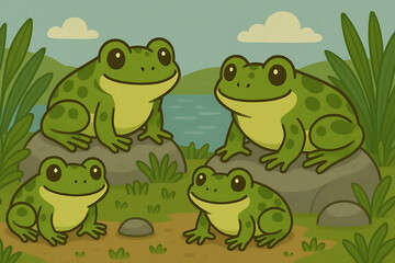 green frogs