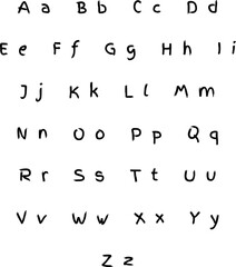 Rough Brush Handwriting Font – Uppercase & Lowercase Grunge Style Alphabet for Edgy Designs, Crafts, Posters & Journals