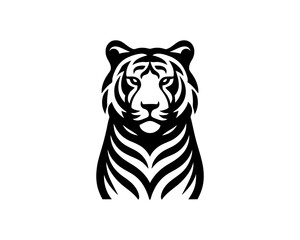 Wild Tiger Silhouette Vector Icon Logo
