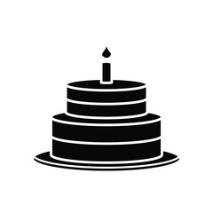 birthday cake icon, flat, design, vector, illustrations, education, style, trendy, collections