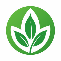 icon with green leaf icon on white background