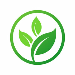 icon with green leaf icon on white background
