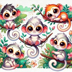Naklejka premium set of funny animals