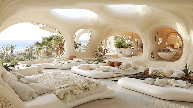 Organic Modern Interior Design with Ocean View