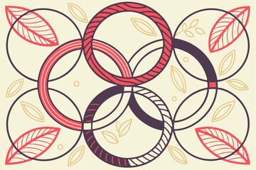 Vintage pink floral pattern design with seamless vector art.