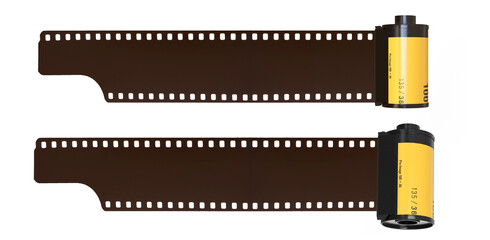 35mm camera film. Photographic film. Film cartridge for still camera isolated. Camera vintage film roll cartridge	