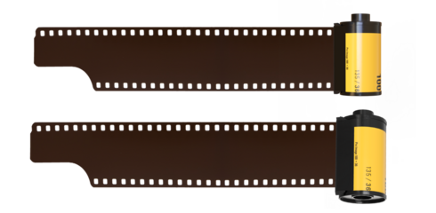35mm camera film. Photographic film. Film cartridge for still camera isolated. Camera vintage film roll cartridge	