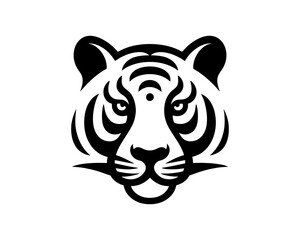 Obraz premium Creative Tiger Face Logo Vector in Black 