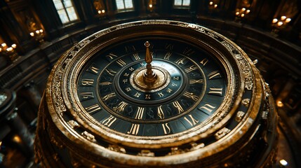 Obraz premium Ornate Antique Clock in Grand Interior