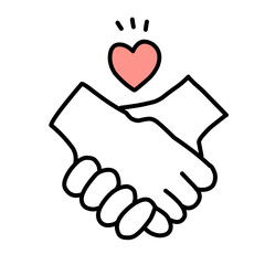vector illustration icon of Hands Holding a Heart