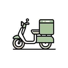 Fototapeta premium Delivery bike icon in a minimalistic style on a white background 