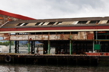 Industrial environment by the estuary of Bilbao, Spain
