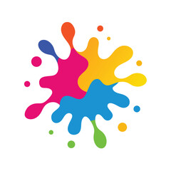 colorful paint splashes