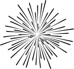 Fototapeta premium Minimalist Firework Burst Silhouette Vector – Radiating Starburst Line Art Design