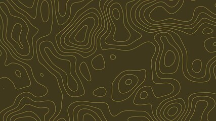 Topographic map showing yellow lines on dark background. Ideal for geography, cartography, travel, educational, and outdoor recreation designs. - Powered by Adobe