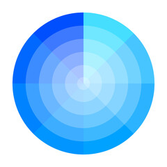 Blue tone circle. Radial color wheel. Vector gradient palette. Cool shade segments.