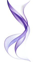 Wavy purple ribbon flowing against a white background. For graphic design, beauty, and art